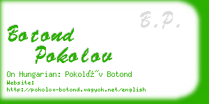 botond pokolov business card